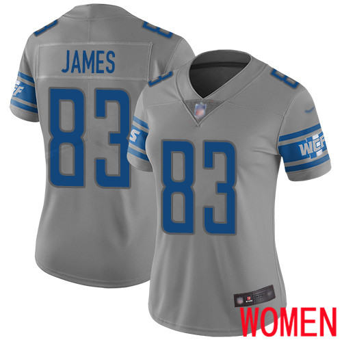 Detroit Lions Limited Gray Women Jesse James Jersey NFL Football #83 Inverted Legend->women nfl jersey->Women Jersey